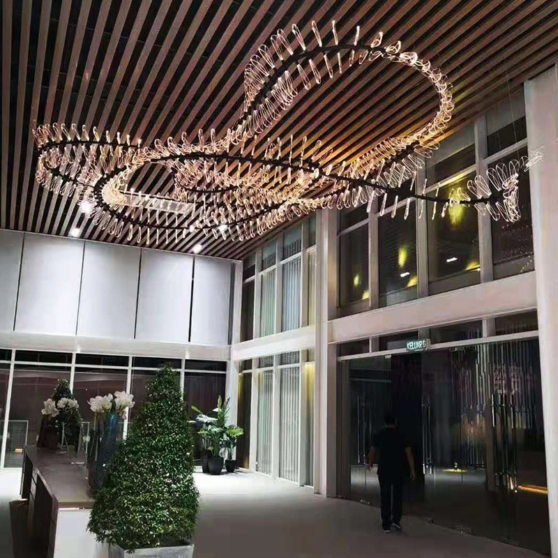 Large Smart APP Home Decor Hanging Luxury Crystal Rain Acrylic Chandelier