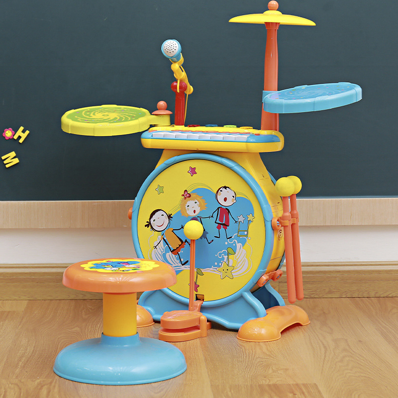 Colorful Cartoon Musical Drum Set for Kids' Learning Fun