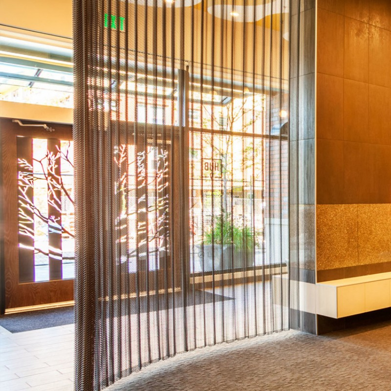 Architectural Decorative Aluminum Metal Shower Curtain, Metal Coil Drapery, Fireplace Screen, Metal Mesh Chain Link Curtain