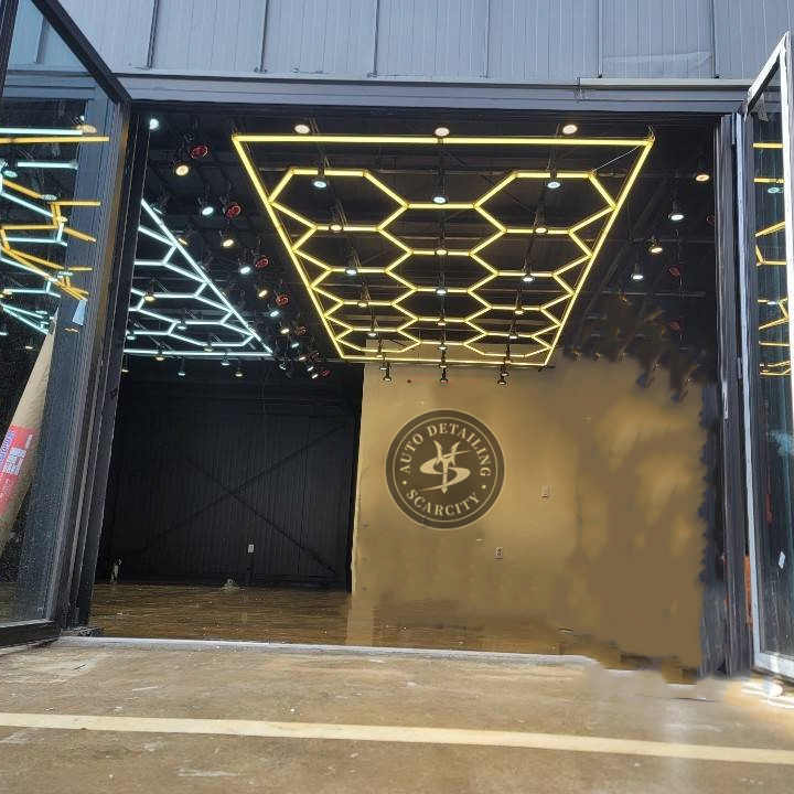 Hexagon LED Lighting Car Home Garage Workshop Retail Lighting with RGB Border