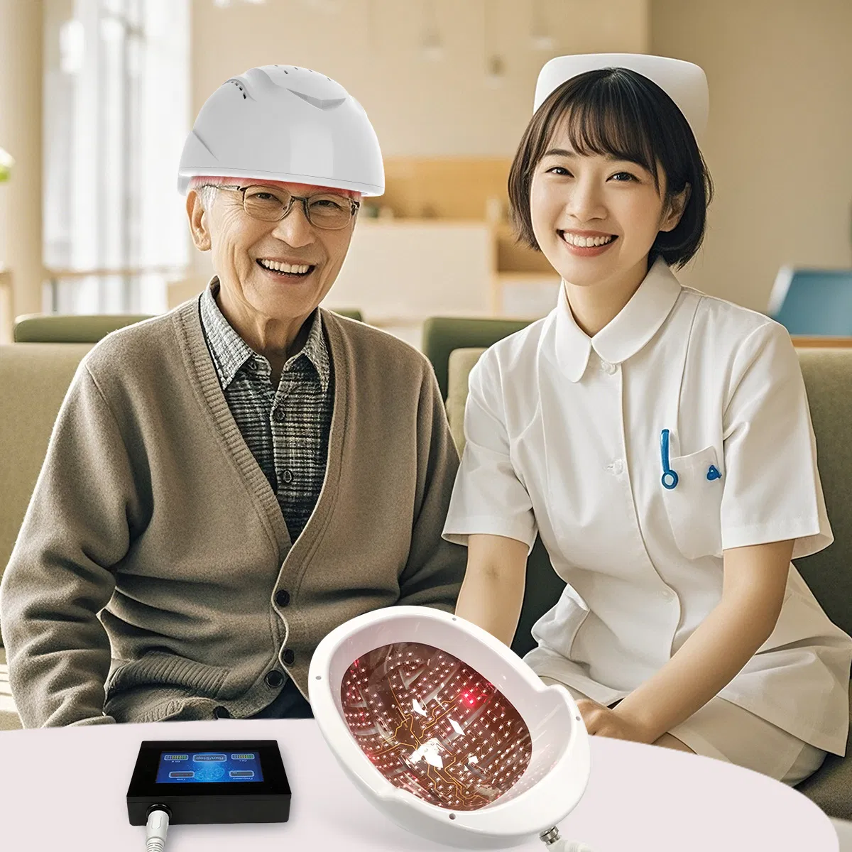 Suyzeko Neurotherapy Brain Stimulator Therapy Machine 810nm Near Infrared LED Light Therapy Photobiomodulation Helmet for Autism