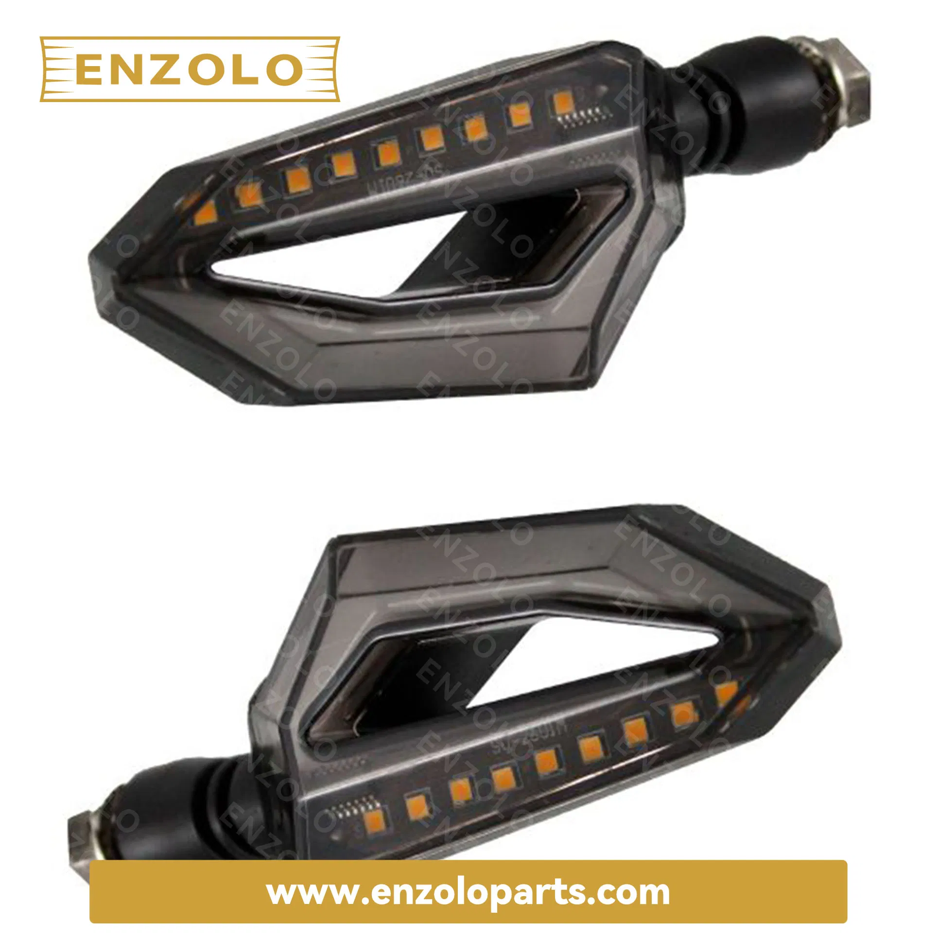 Enzolo 12V D-Type Yellow/Blue Turn Signals Lights (Directionals) Motorcycle Parts