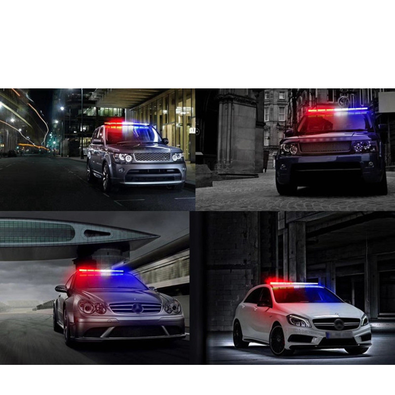 COB Red Blue Light Truck Lorry Highway Flashing Safety Signal Warning Light Bar