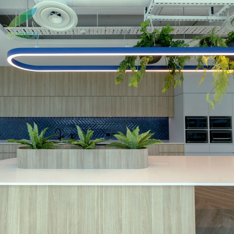 Sustainable Biophilic LED Green Plant Pendant Lighting for Hotel Restaurant School Gym College Hospital