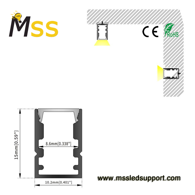 1015 Factory Price Aluminum Extrusion Profile LED Strip PCB 5mm 8mm
