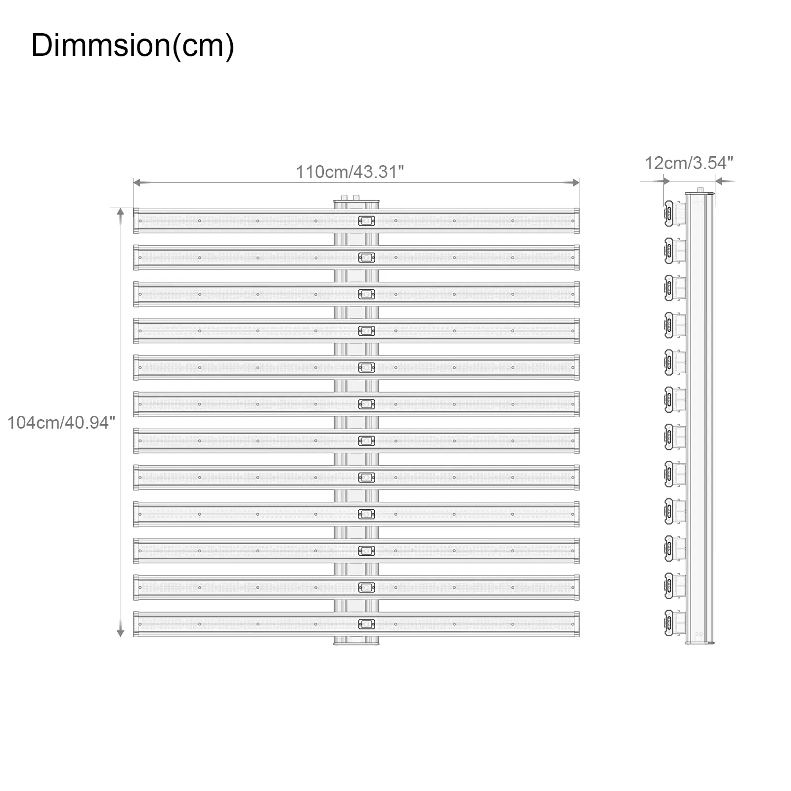LED Grow Light 2024 1000 W 16bars Aluminum Alloy Body IP54 Red and Blue Full Spectrum LED Grow Lights for Indoor Greenhouse