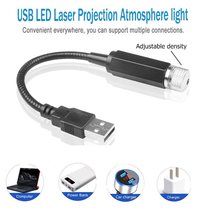 Car USB Ceiling Night Atmosphere Lighting Kit