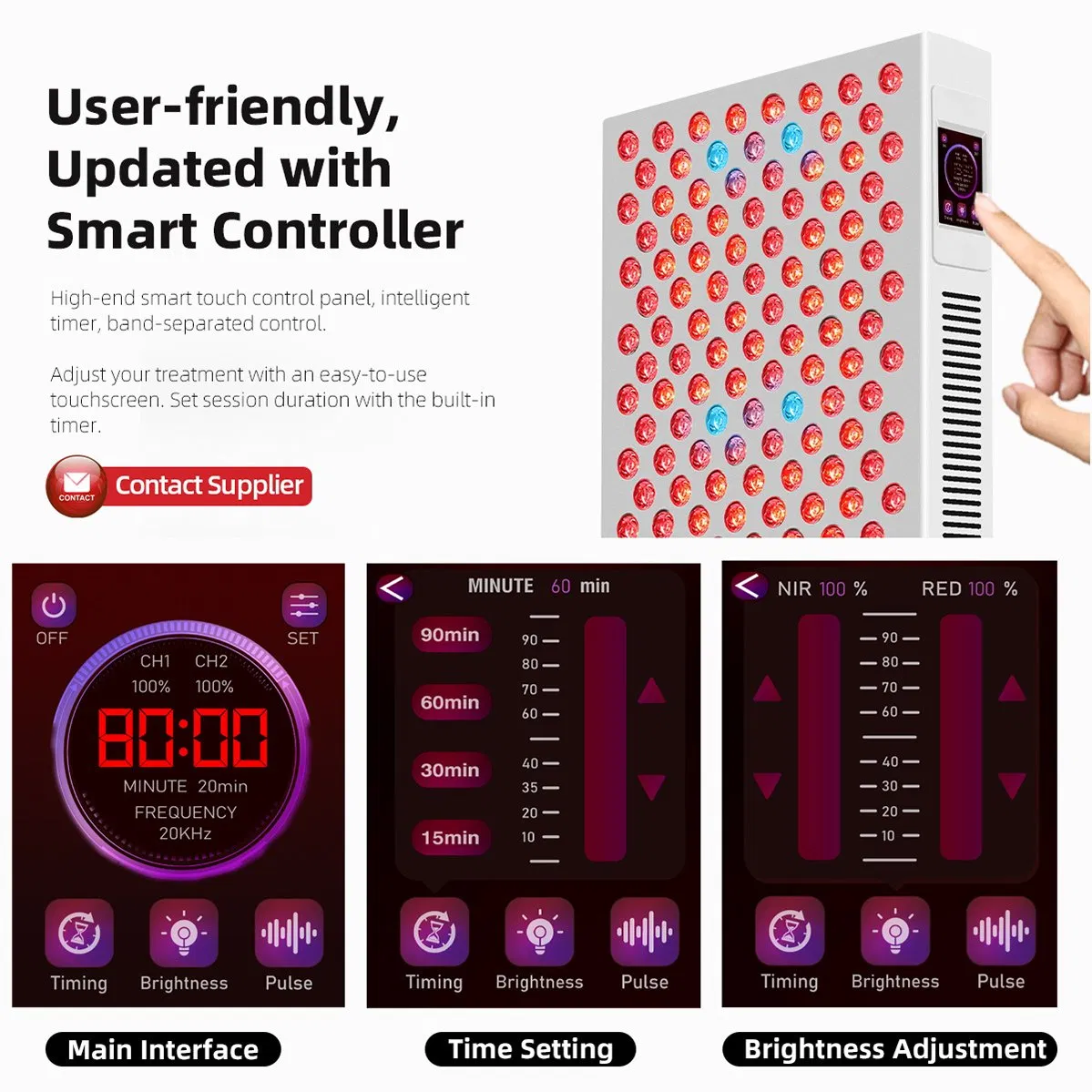 Redfy Best Hot Sale Red Nir Wide Full Body LED Panel 2400W LED Panel Red Light Therapy Panel 1200 LED Factory in China