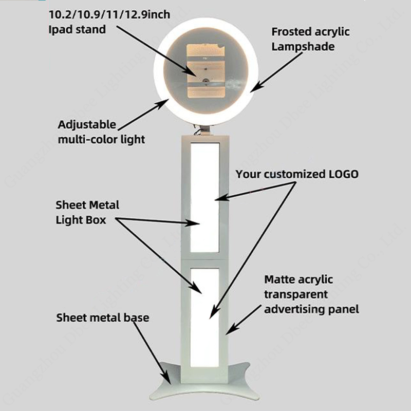 Drop Shipping Portable iPad Photo Booth Ring Light Wedding with Travel Case