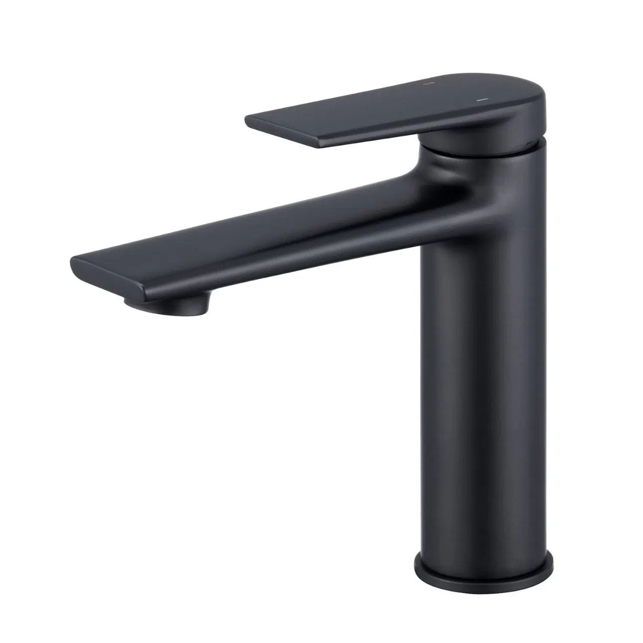 Matte Black Bathroom Faucet Single Hole Basin Mixer Tap Modern Design Premium Brass Construction Commercial Grade Supply