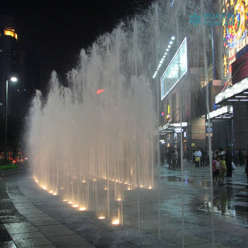 Large City Landmark Layered Lighting System and Fountain Water Feature