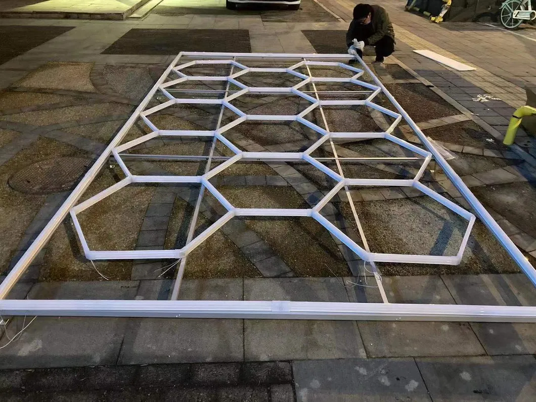 Hexagon LED Lighting Garage