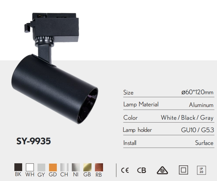 Sleek Modern LED GU10 Track Lighting for Retail Spaces