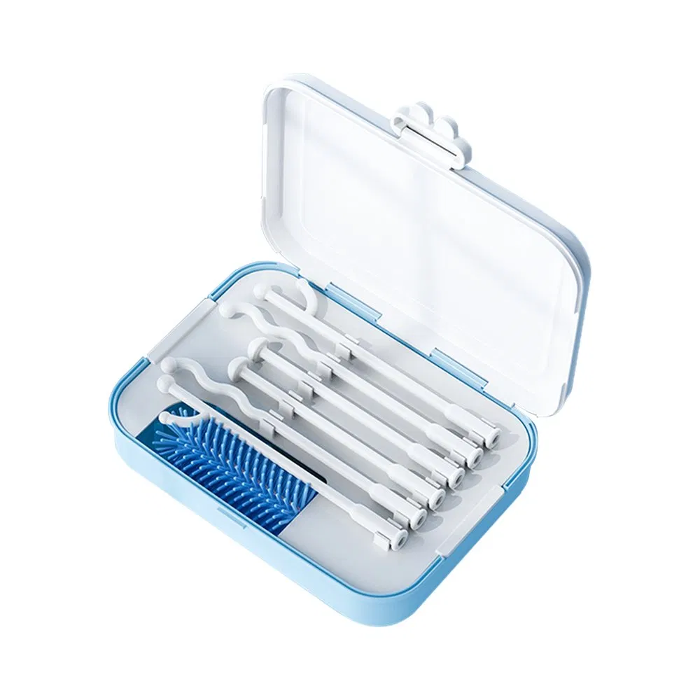 Sample Provided Bottle Brush Drain Rack Set Portable Children Milk Bottle Cleaning Kit for Home Use