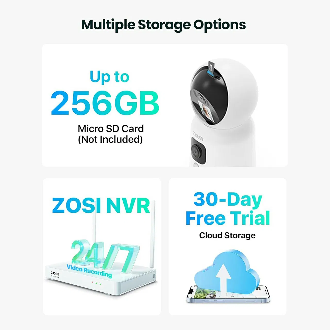 Zosi C528m - 6MP Smart Security Camera, Dual-Lens, Home Surveillance with Screen, Au Plug