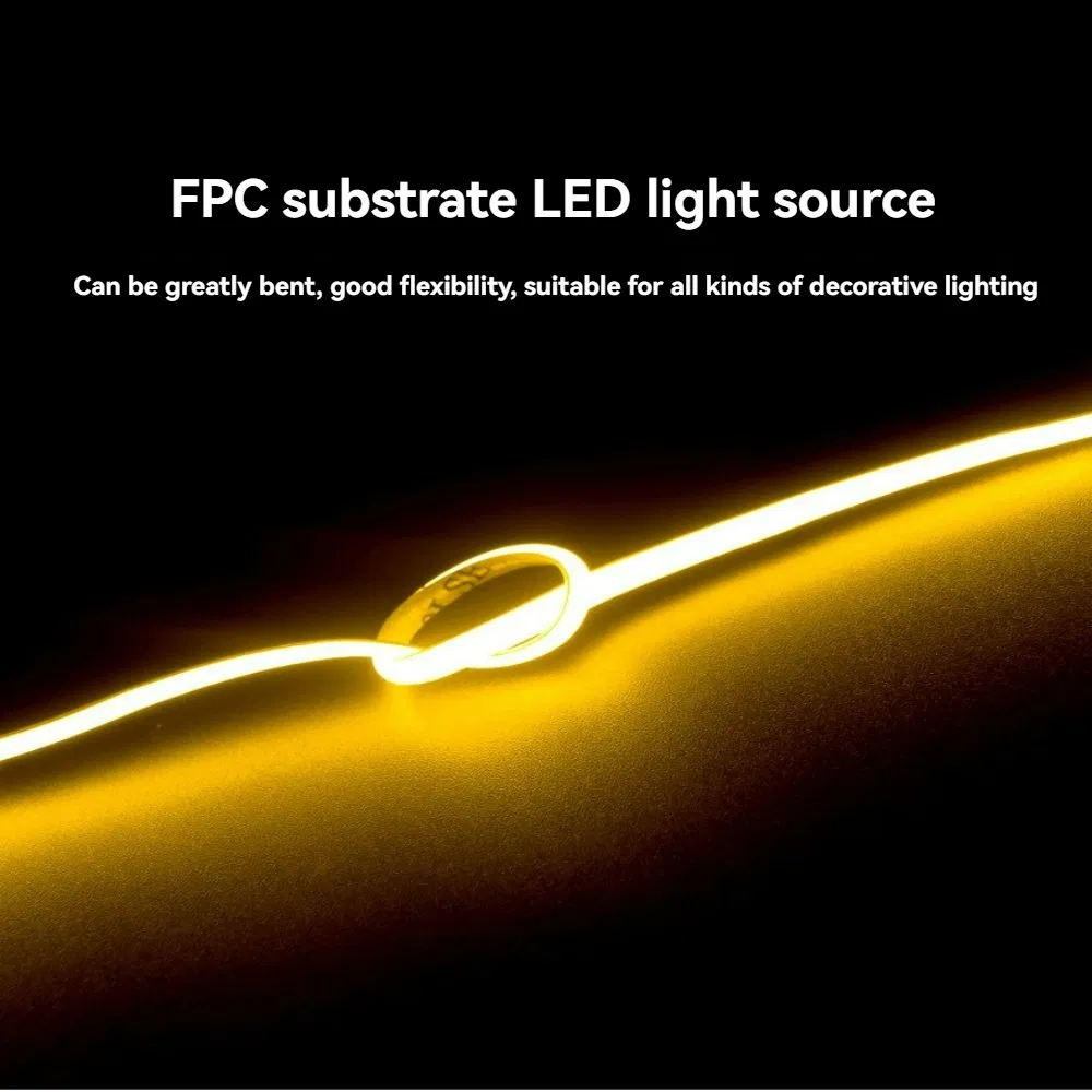 Dimmable 4mm COB LED Ribbon 3000K Warm Glow for Restaurant Mood Lighting