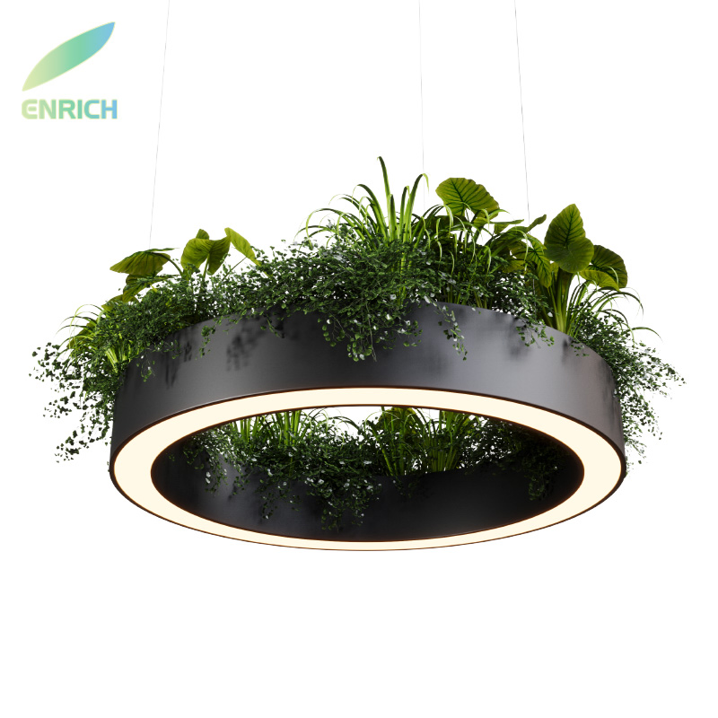 Decorative Hanging Biophilic LED Plant Pendant Lighting for Reception Lounge Office Hotel Restaurant