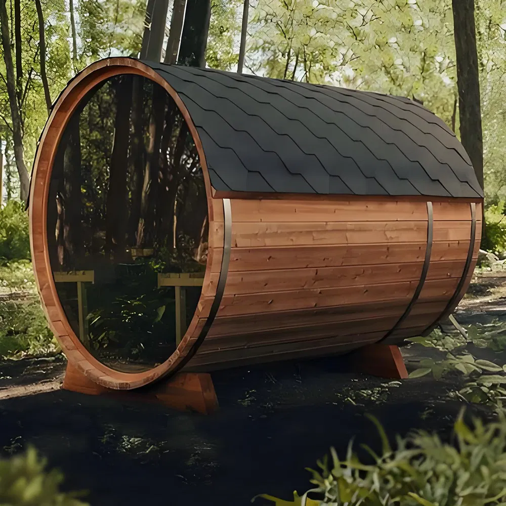 Luxurious 2-Person Barrel Sauna with LED Mood Lighting