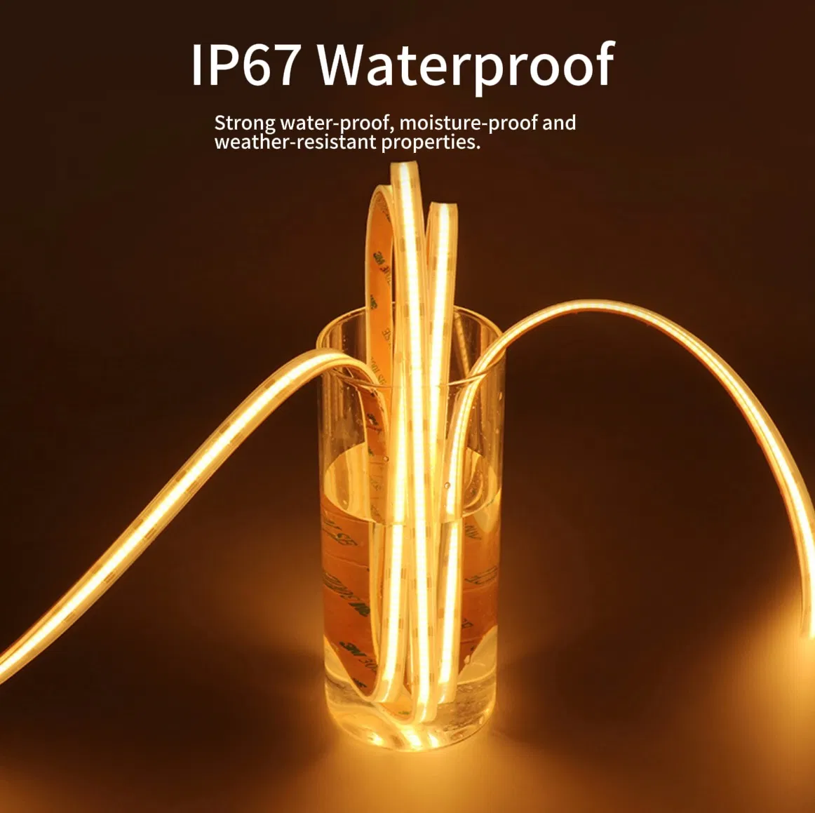 High Luminous 110lm/W 24V 8mm 10mm Dual Color COB LED Strip Light