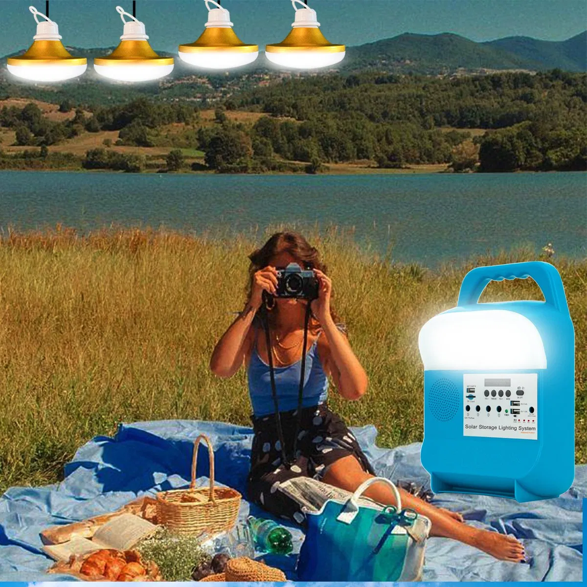 Sustainable Solar Lighting Kit with Portable Radio Features