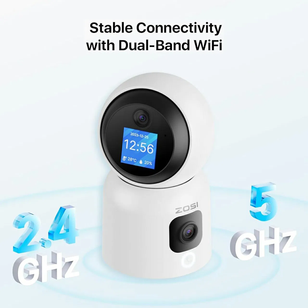 Zosi C528m - 6MP Smart Security Camera, Dual-Lens, Home Surveillance with Screen, Au Plug