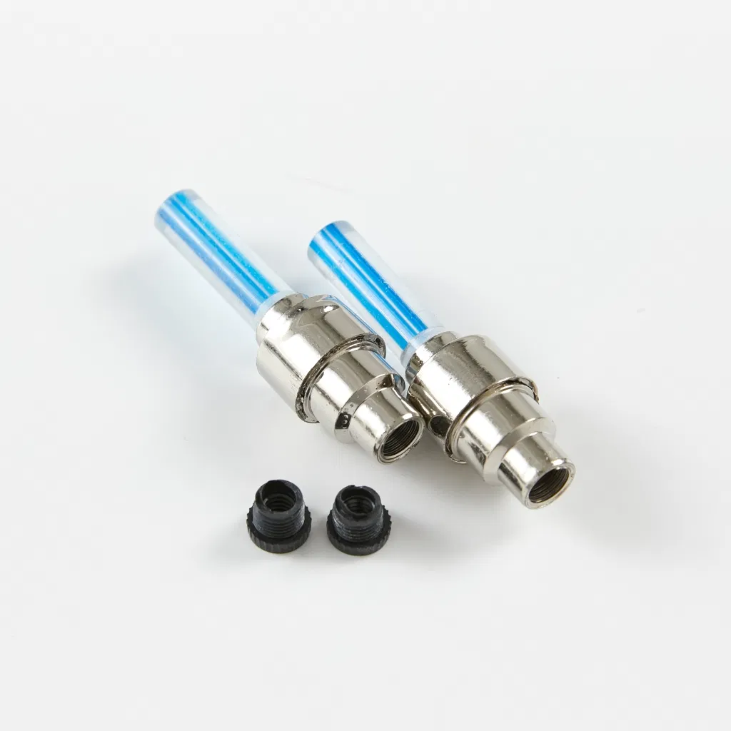 Bicycle Wheel Valve LED Flash Light Caps Light Blue Yellow Red Green