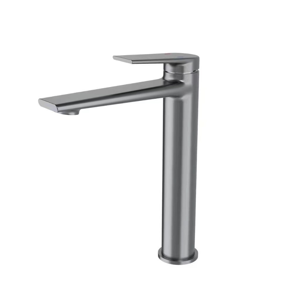 Premium Brushed Nickel Bathroom Faucet Single Handle Basin Mixer Modern Design High Quality Brass Cold Hot Water Tap