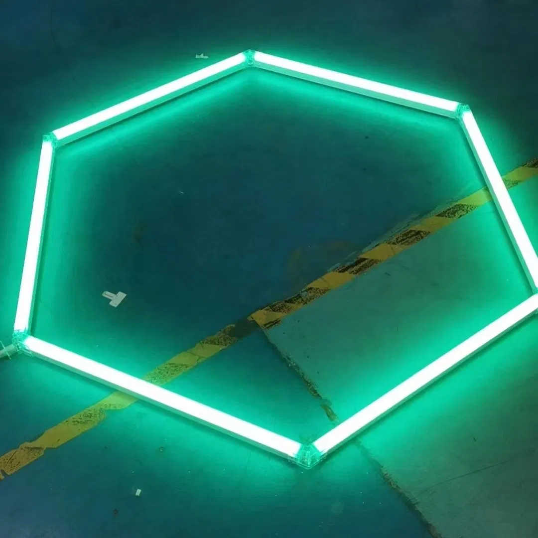 Hexagon LED Lighting Car Home Garage Workshop Retail Lighting with RGB Border