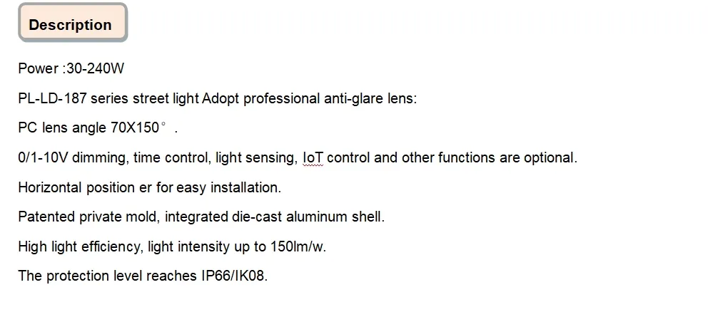 LED street lamp design