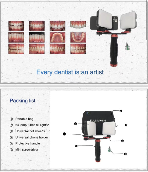 Dental Flash Light Photography Equipment Dentistry LED Oral Filling Light for Dentist Treatment Lighting Brightness Adjustment