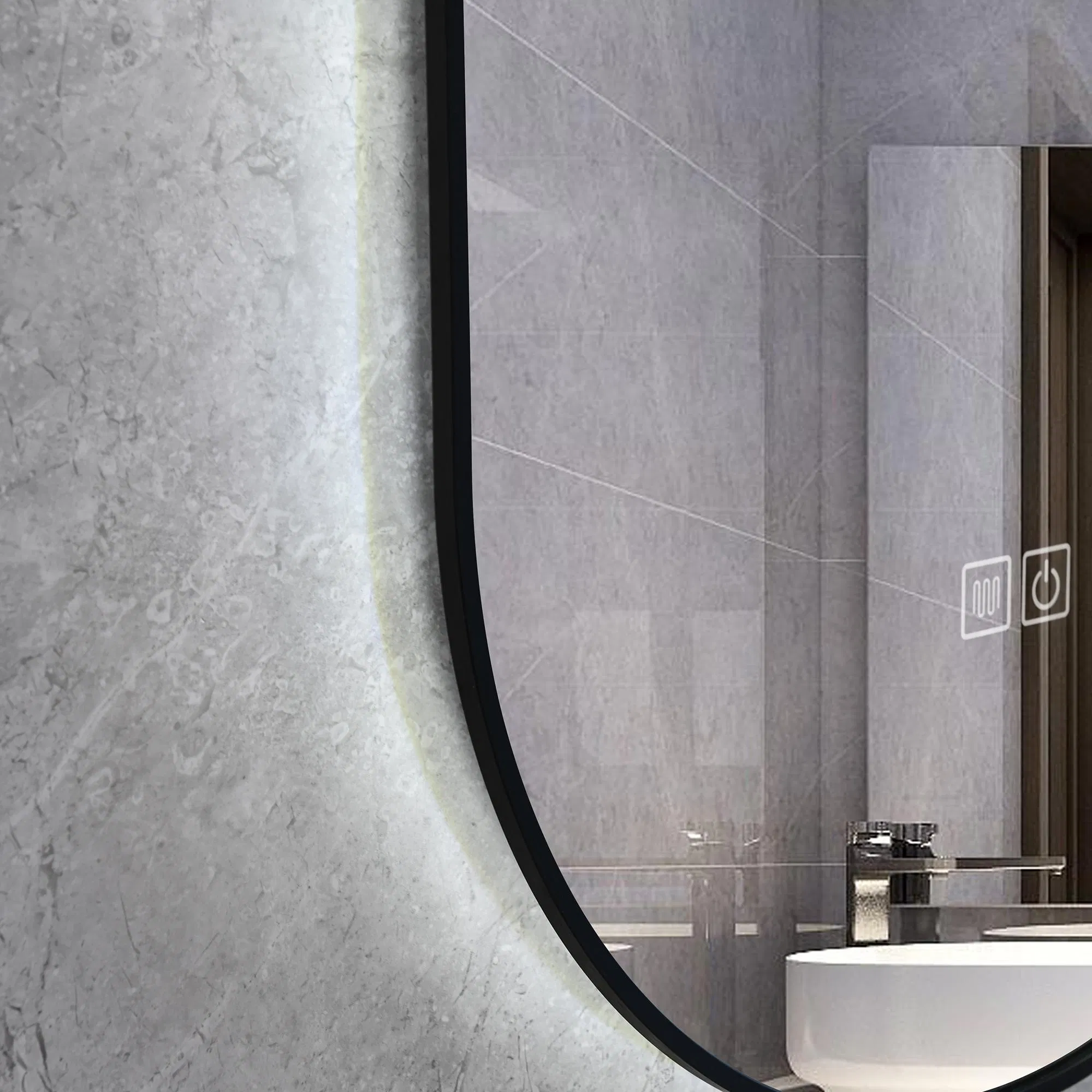 Home Decor Furniture Bathroom LED Mirror Ultra-Slim Modern Intelligent Backlit Makeup Smart Mirror with Anti Fog