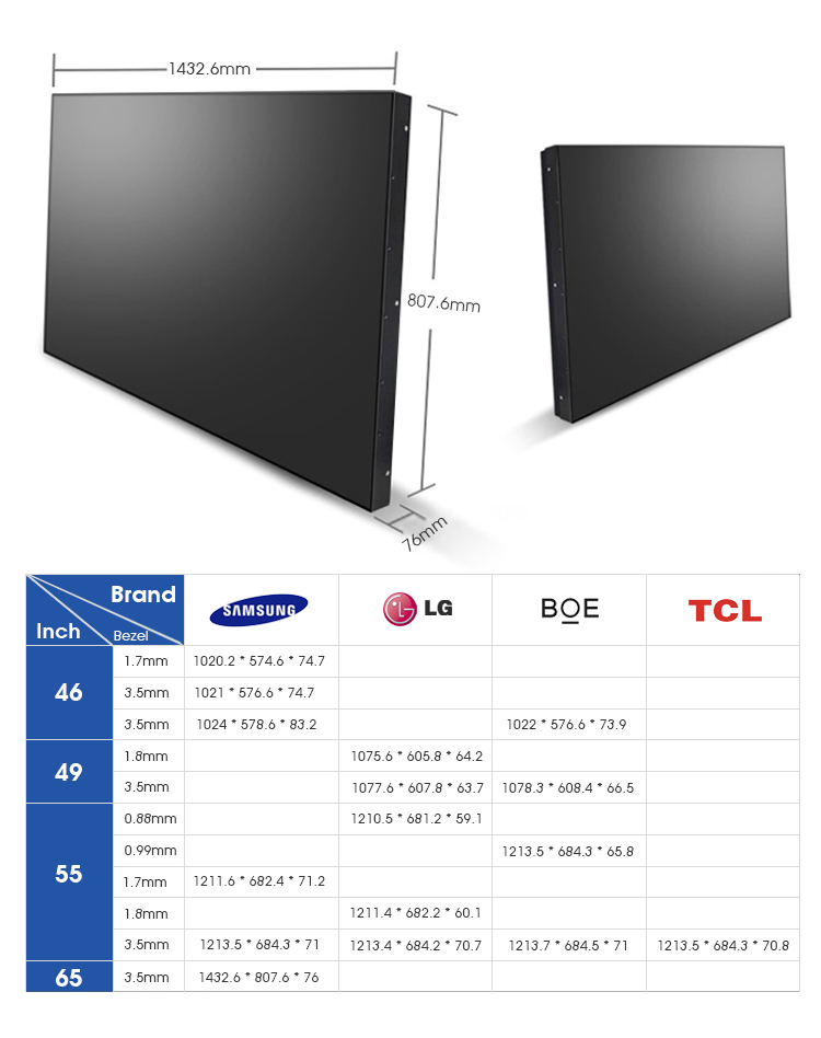 Shopping Splicing Screen Wall Mount Big Did LCD Screen Board Price Advertising Display Controller Digital Signage Video Wall Screen