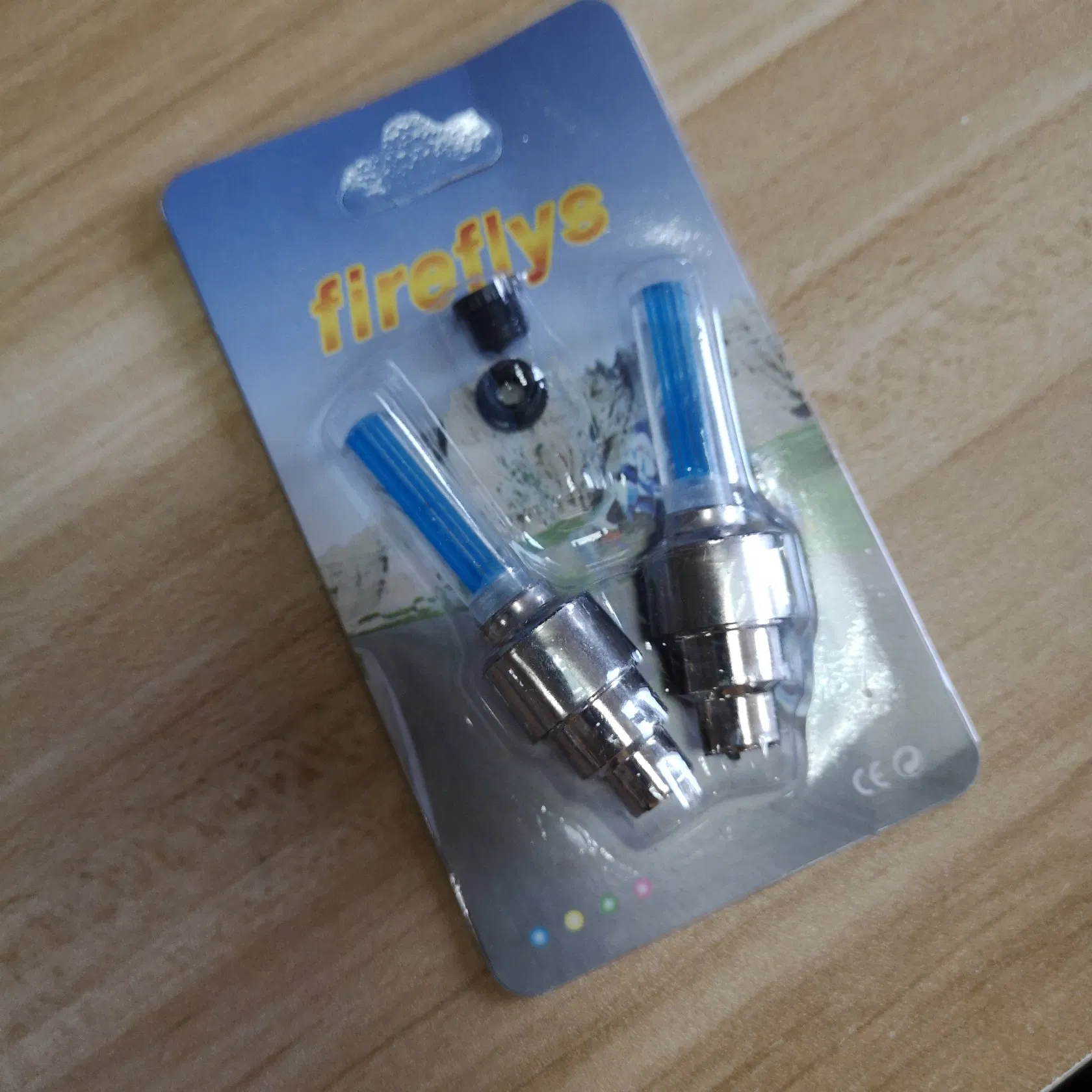 Bicycle Wheel Valve LED Flash Light Caps Light Blue Yellow Red Green