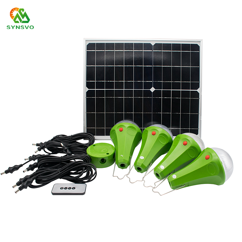Portable Solar Power Kit for off-Grid Home Lighting Solutions with 4 Bulbs