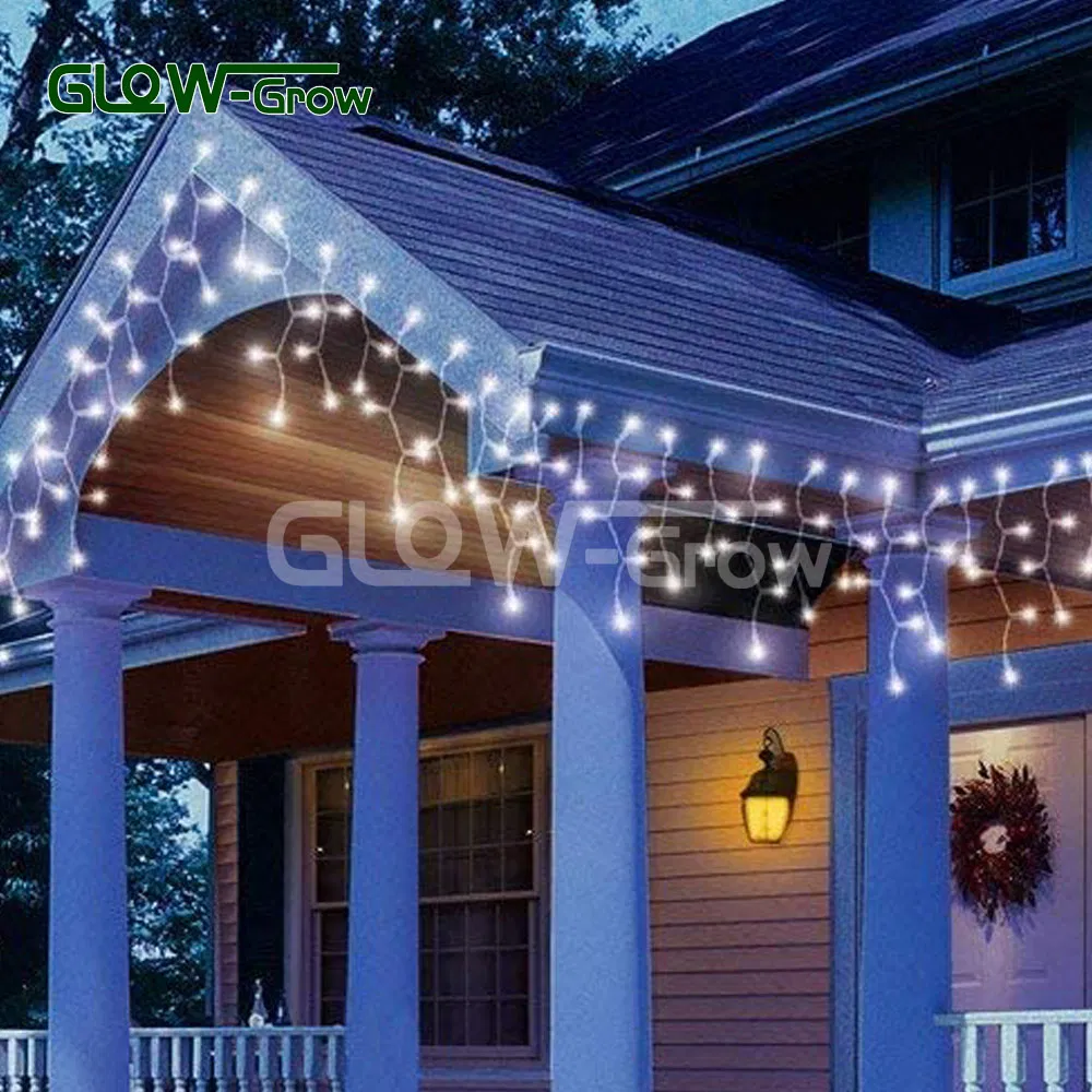 Blue 3.0m*0.6m 120LEDs Christmas LED Icicle Light with 10cm Spacing for Xmas House Garden Decoration