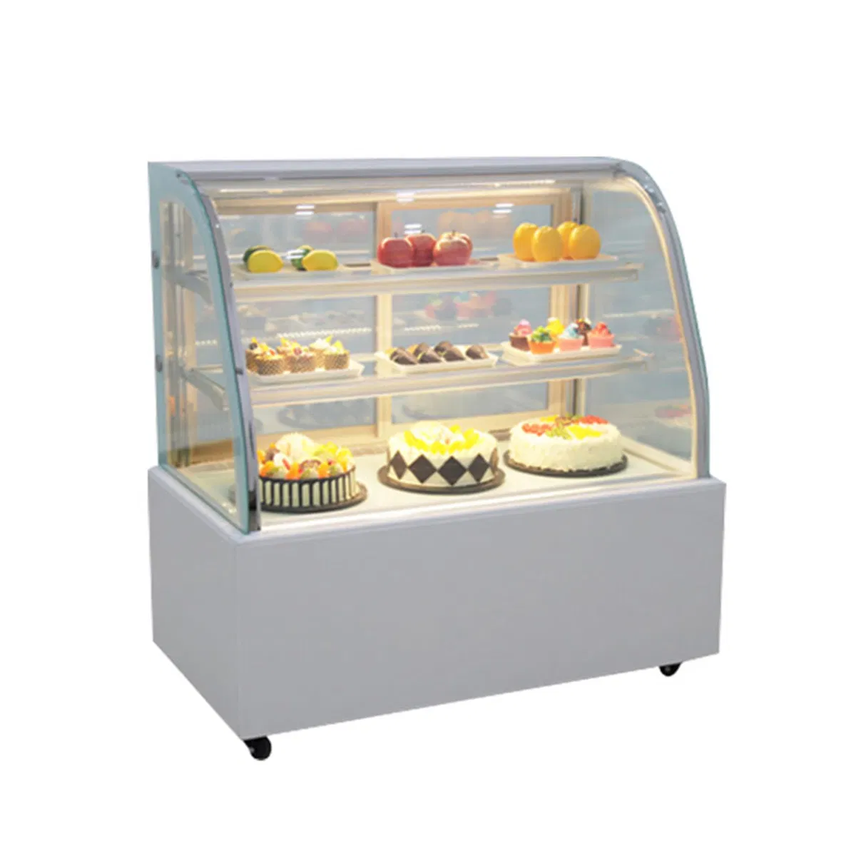 2025 Curved Glass Cake Display Cake Cooler Showcase Cake Display Fridge