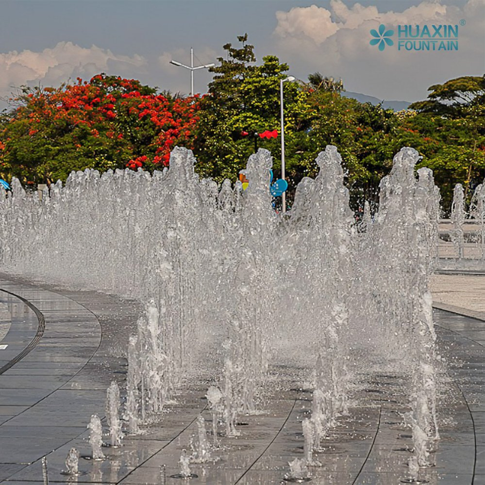 Large City Landmark Layered Lighting System and Fountain Water Feature