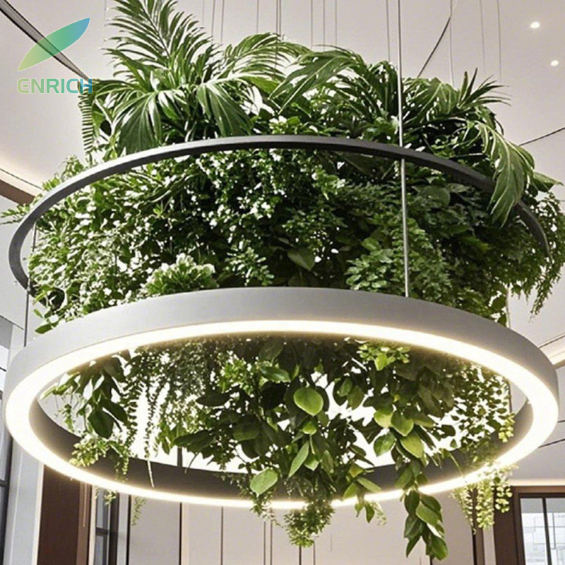 Decorative Hanging Biophilic LED Plant Pendant Lighting for Reception Lounge Office Hotel Restaurant
