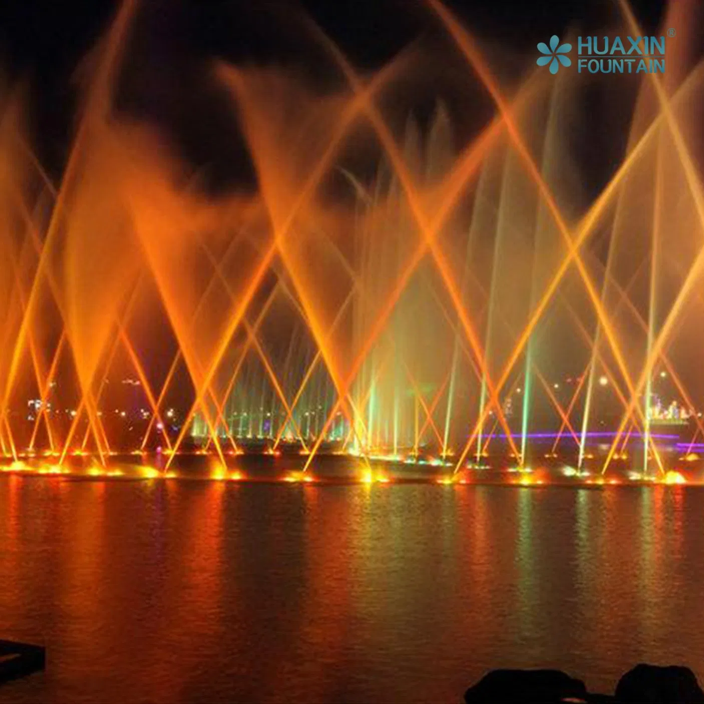 Large City Landmark Good Quality Layered Lighting System and Fountain Water Feature