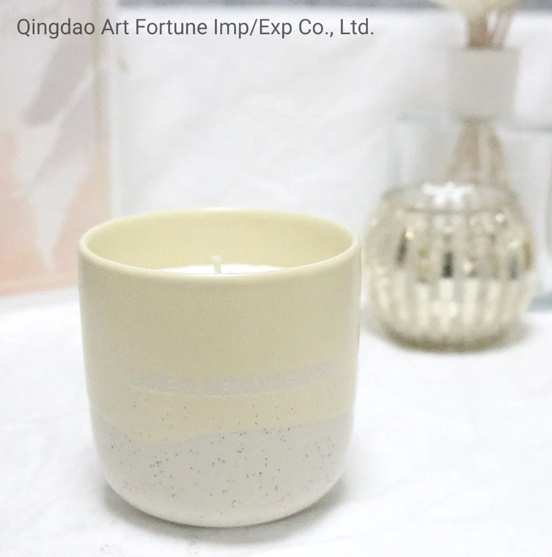 180g Scented Candle with Yellow Color Surface Layered Glaze Ceramicfor Home Decor