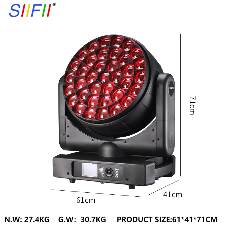 LED Moving Wash 37 RGBW Zoom Light for Theaters Churches TV Studios Photography Studios Fashion Shows Stage Performances Musical Shows