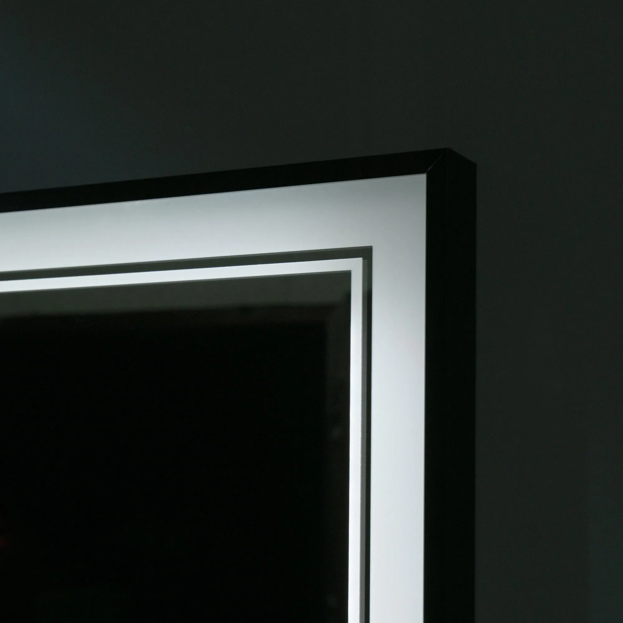 Wall Home Decor Makeup Smart Mirror Framed Rectangle Bathroom LED Mirror with Lights Touch Switch Defogger Bluetooth with UL/CE/ETL