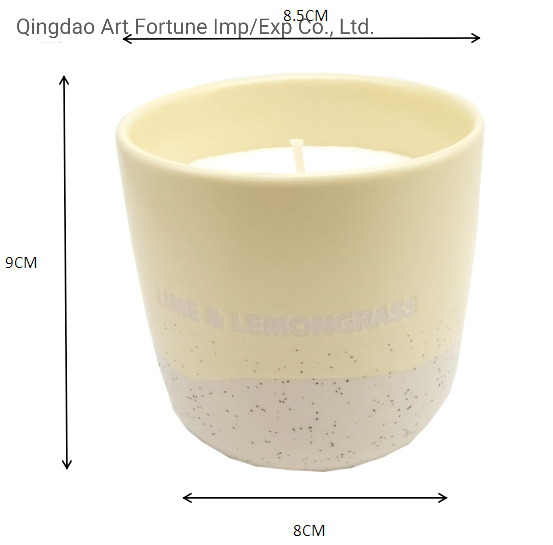 180g Scented Candle with Yellow Color Surface Layered Glaze Ceramicfor Home Decor