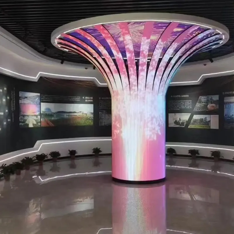 3D Magic Vr Immersive Creative LED Tunnel Screen Flexible Soft LED LCD Curved Display Space-Time Tunnel Screen