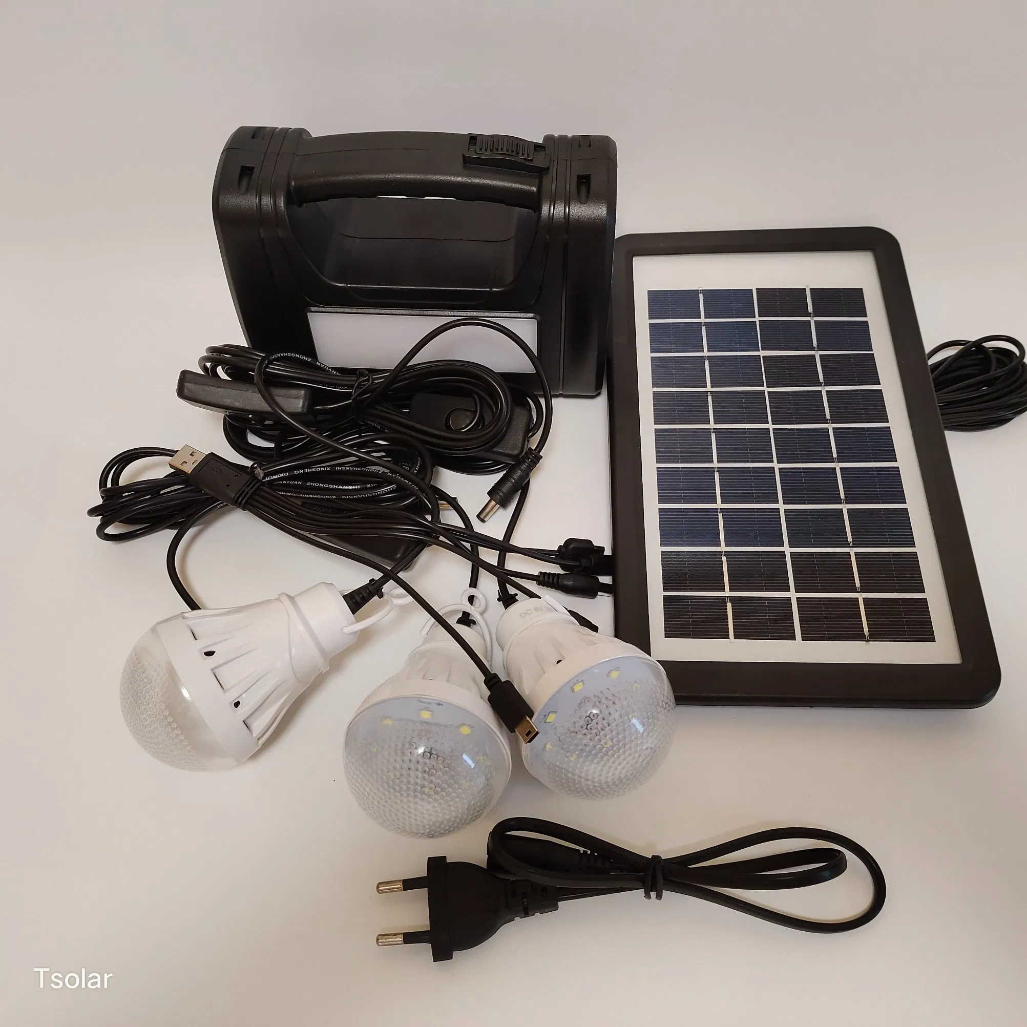 5W Portable Solar Panel Charger Kits for Portable Power Station Generator Cell Phones Camera Lamp 5V USB Flashlight