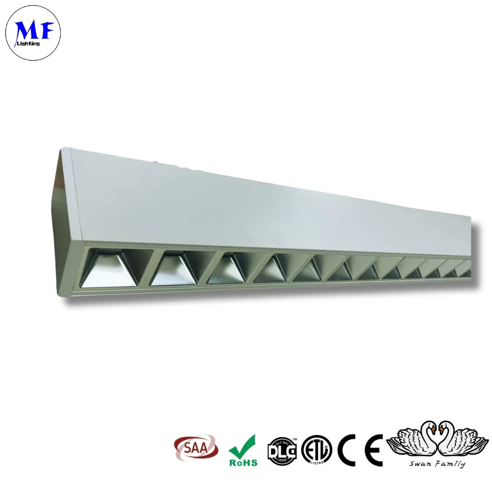 Factory Price 2FT 4FT Invisible Edge Glare Control Ugr<19 130lm/W CRI98 Direct Indirect Flood Down Light Linear Light with PIR Sensor Emergency Kit