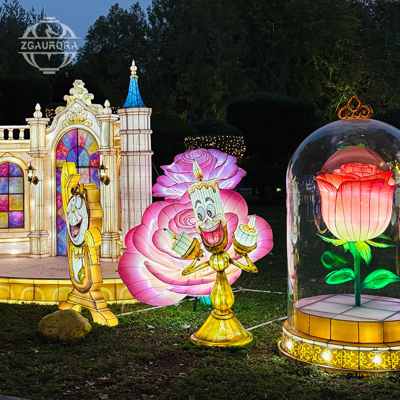 Rose Decorative Lighting Flower Lighting Festival Lantern Motif Lights Decoration Outdoors Christmas New Year Lantern