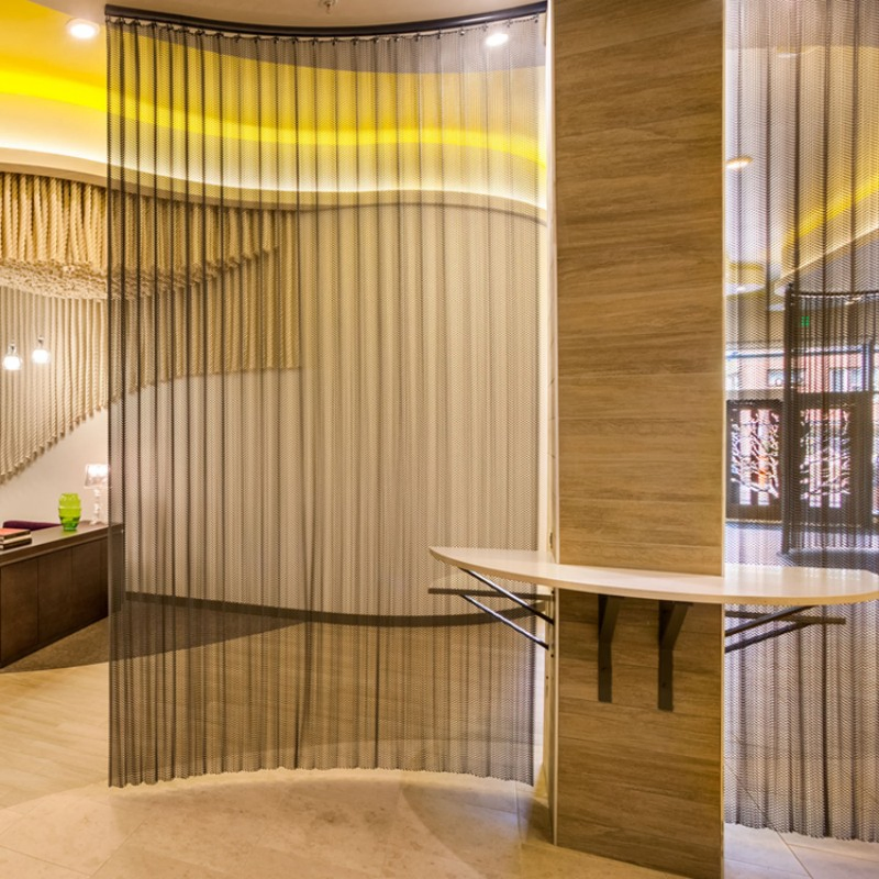 Factory Price Architectural Decorative Aluminum Metal Shower Curtain, Metal Coil Drapery, Fireplace Screen, Metal Mesh Chain Link Curtain