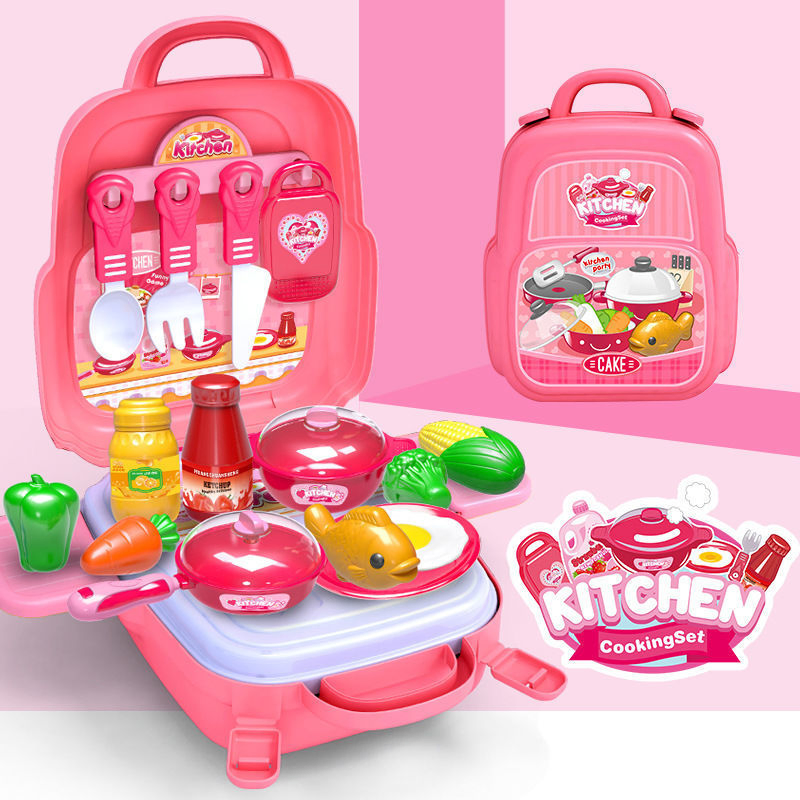 Children Simulated Portable Cooking Suitcase Kit