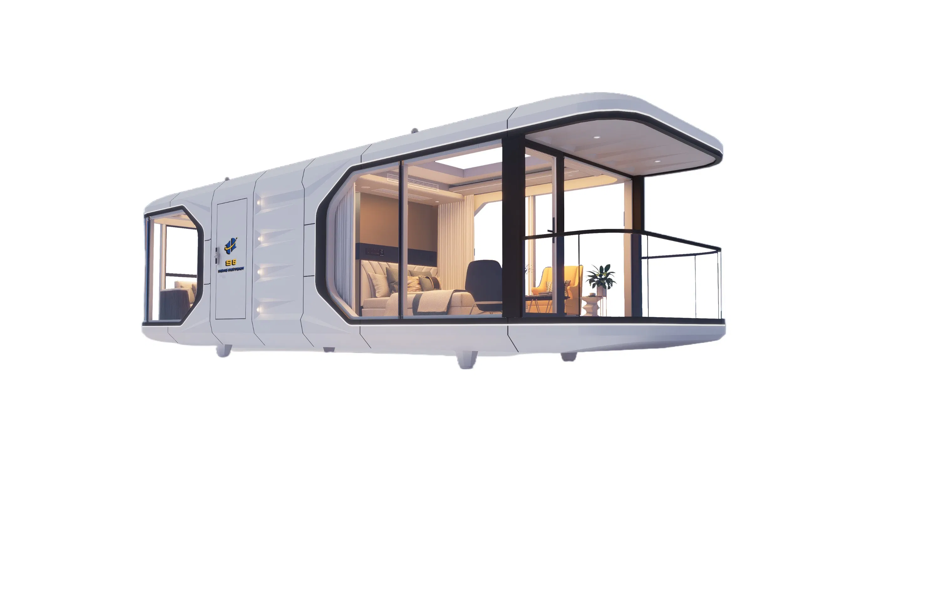 Eco-Friendly Smart Resort Capsule LED-Mood Lighting Equipped Capsule House